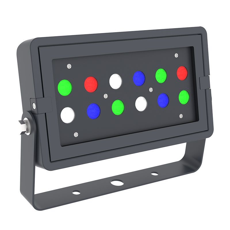 DMX 512 Compatible RGBW Square Flood Light - Black