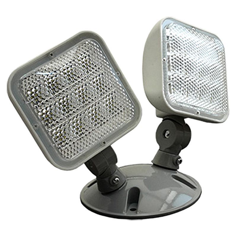 Wet Location Outdoor Square LED Remote Double Head - White