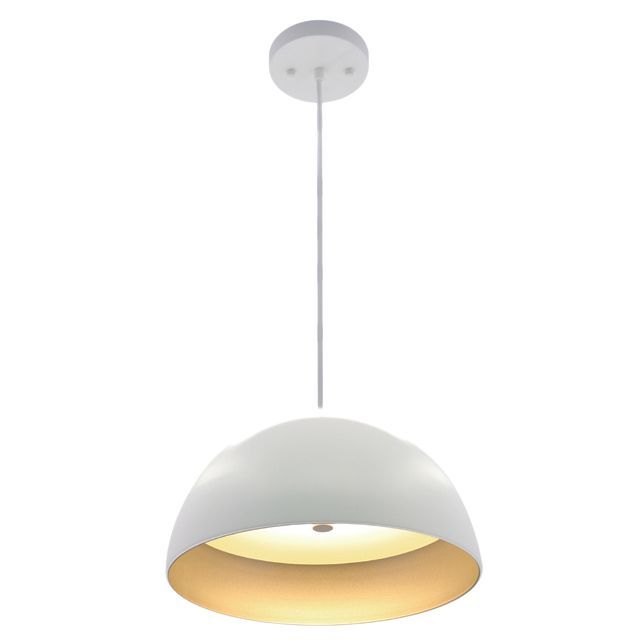20'' 5CCT Integrated LED Modern Dome Pendant - White/Silver