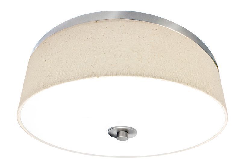 LED Multi-CCT Integrated Fabric Drum - Brushed Nickel 