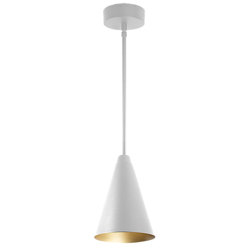 Multi-CCT & Power Cone Pendant with 4.5' Adjustable Down Rod - White