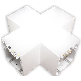 LED X-Shape 2-3/4" Superior Architectural Seamless Linear Corner Fixture - White