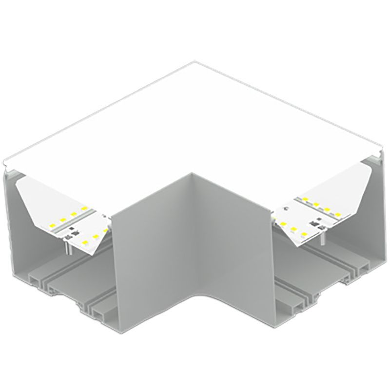 LED 6" L-Shape Superior Architectural Seamless Indirect Linear Light Corner Fixture Module - Sandy White