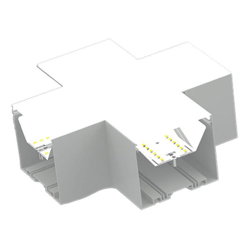 LED 6" X-Shape Superior Architectural Seamless Indirect Linear Light Corner Fixture Module - Sandy White