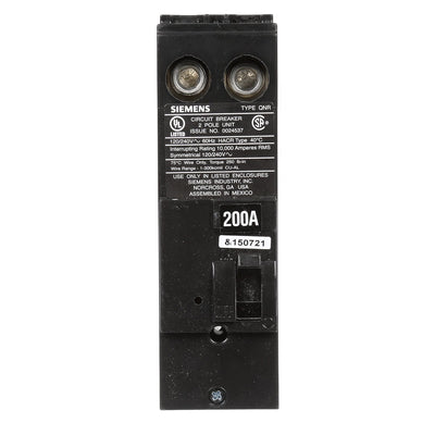 Siemens QN2200R 200-Amp 2-Pole 120/240V Type QN Reverse Handle Main Circuit Breaker