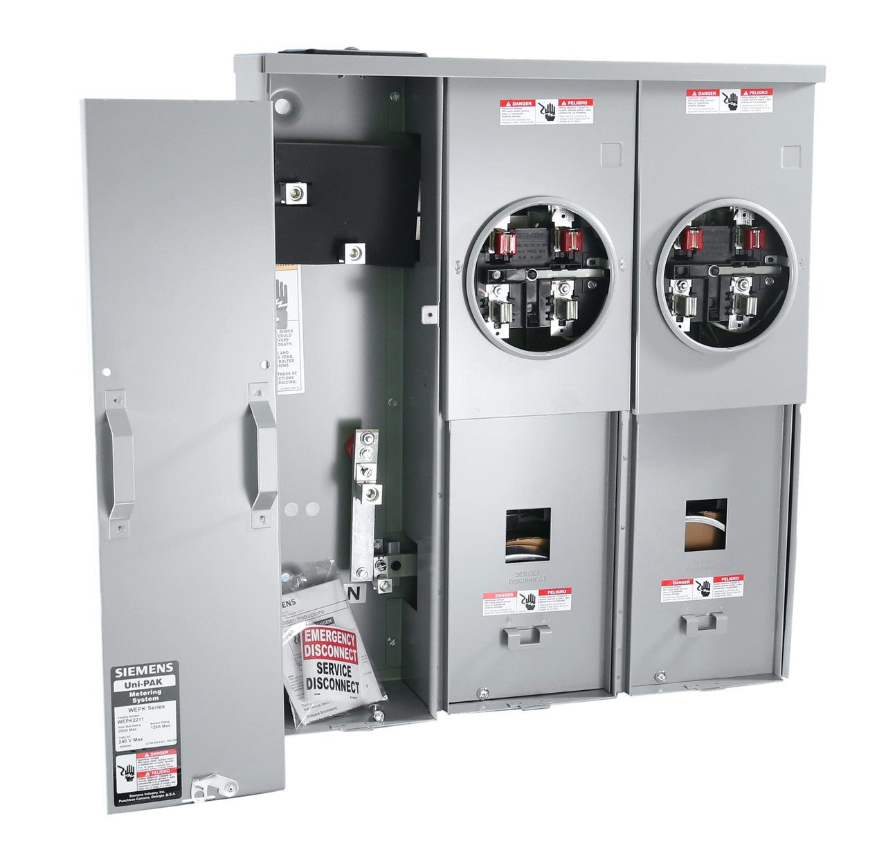 Siemens WEPK2211 200A 2 - Gang Ring - Type Metering System – NEC 2020 & EUSERC Compliant - Sonic Electric
