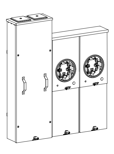 Siemens WPLK4212RJ 400-Amp 2-Gang Ringless Metering System with Lever Bypass - NEC2020,  NEMA 3R