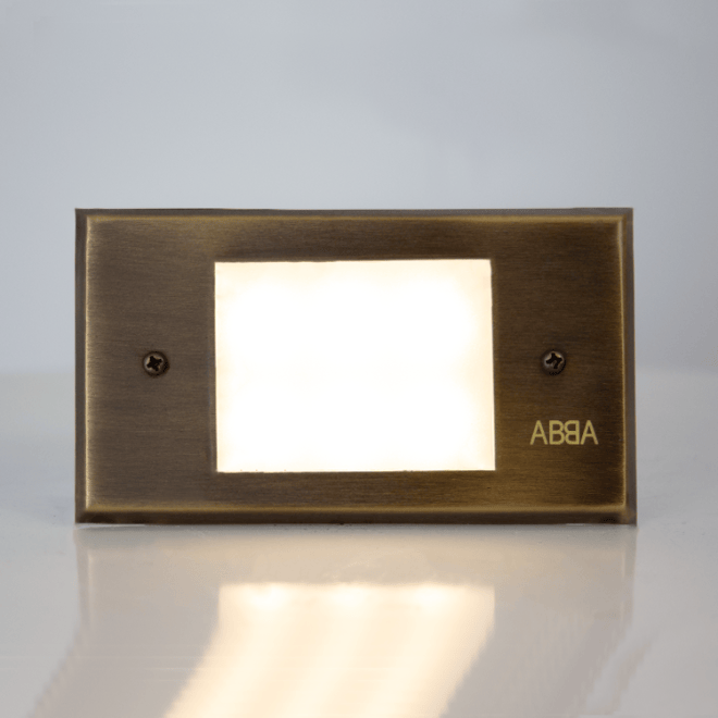 ABBA Lighting USA STB11 Integrated Brass Step Light, 1.5W LED, 3000K Warm White, 180 Lumens, 12V AC/DC, IP65 - Natural Brass Finish