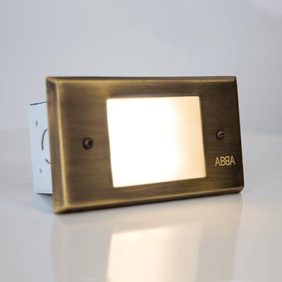 ABBA Lighting USA STB11 Integrated Brass Step Light, 1.5W LED, 3000K Warm White, 180 Lumens, 12V AC/DC, IP65 - Natural Brass Finish
