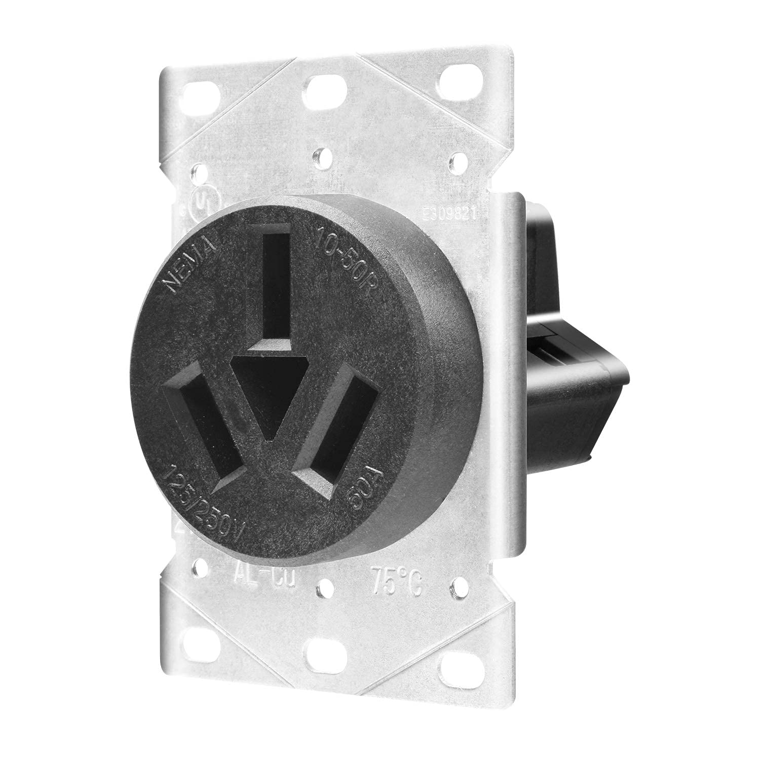 Straight Blade Device, 50 Amp, 125/250 Volt, NEMA 10 - 50R, 3 Pole, 3 Wired - Sonic Electric