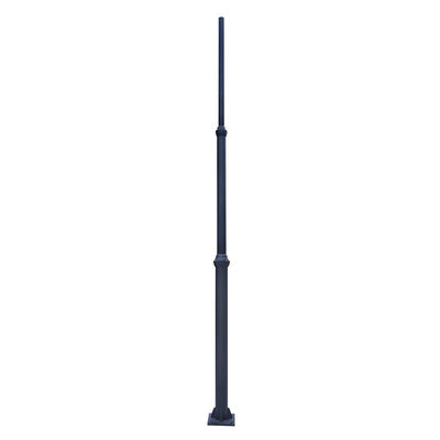 Westgate 120In Decorative Pole D1 Series, 3Pc, 2.36In Tenon, Black Led Outdoor Light - Black - Sonic Electric