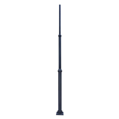 Westgate 144In Decorative Pole D1 Series, 3Pc, 2.36In Tenon, Black Led Outdoor Light - Black - Sonic Electric