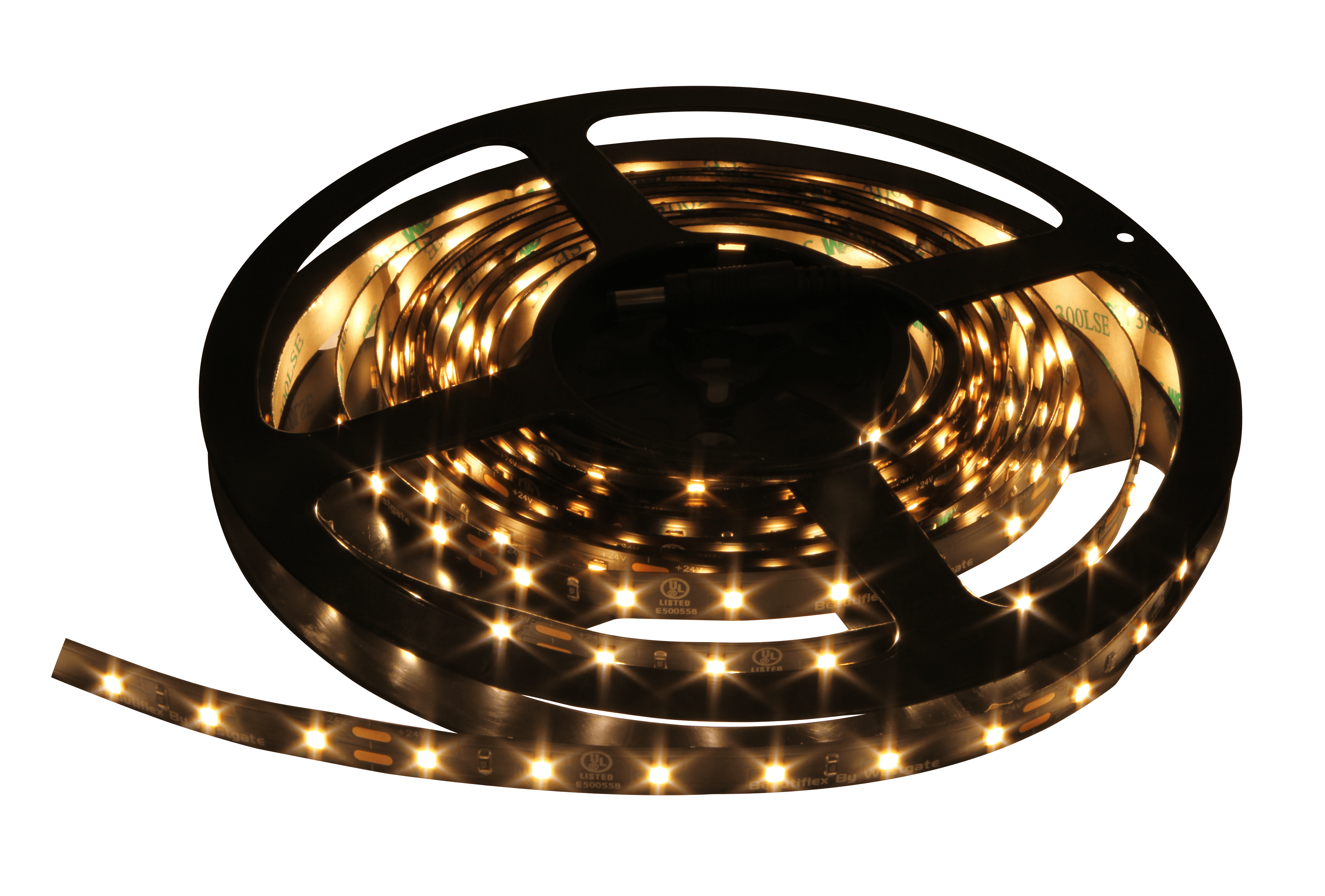 Westgate ULR-IN-16F-HO-30K-BK, Westgate 24V Indoor High Output Black LED Ribbon Light - 16.4 Foot Roll, 4.4W Per Foot - White