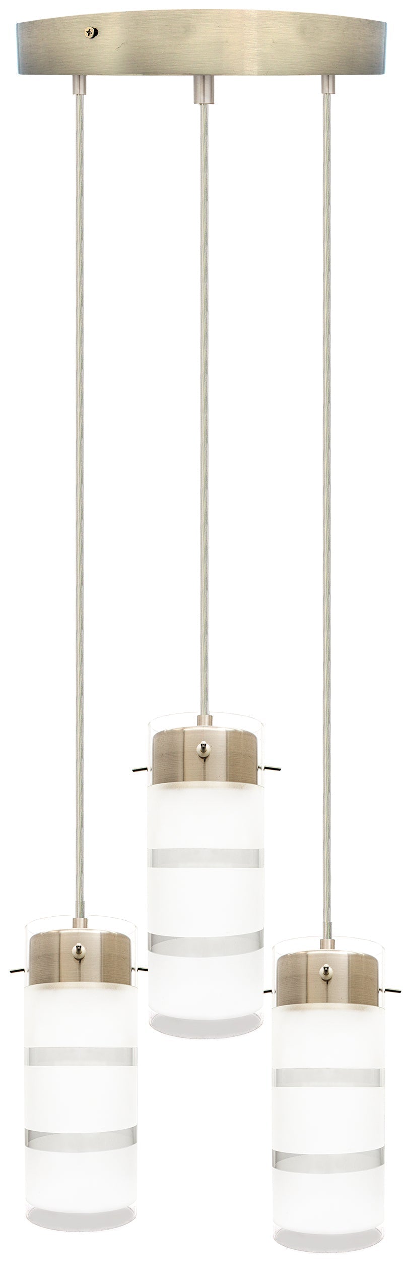 Westgate 36W, 2700K, LCFB-3LR-MCT5-36W-27K, Triple Integrated LED Pendant Lights With Round Canopy - Brushed Nicke