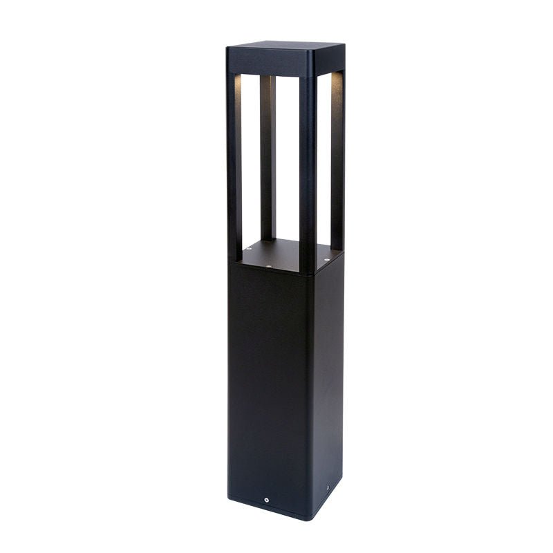 Westgate BOL - 608 - 32 - S - MCTP - BK, Square Bollard Open Design, 25W, 50K, Led Outdoor Lighting - Black - Sonic Electric