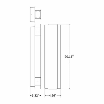 Westgate CRE - 05 - 40K - BR, Westgate Pen LED Wall Scone 10W,20W - Bronze - Sonic Electric