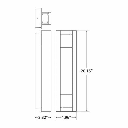 Westgate CRE - 07 - 50K - SIL, Westgate Passage LED Wall Scone 10W,20W - Silver - Sonic Electric