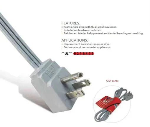 Westgate GPA8 - 2, Westgate 16AWG/3 Conductor Angled Plug, NEMA 5 - 15P, 125V, Gray - White - Sonic Electric