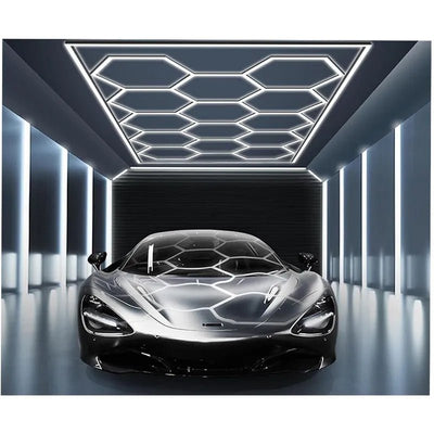Westgate HEX - 96X190 - RGB - RC - BT RGB Hex Car Shop Decorative Light Kit with Frame, 96’’ X 190" Westgate App or Remote Control - Sonic Electric