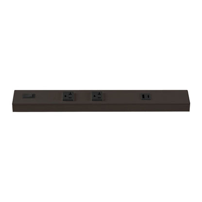 Westgate PSA - 12 - 2R - 1U - BR 12in Angled 2 - receptacle 1 Usb 20a Power Strip - Bronze - Sonic Electric