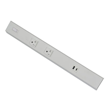 Westgate PSA - 12 - 2R - 1U - WH 12in Angled 2 - receptacle 1 Usb 20a Power Strip - White - Sonic Electric