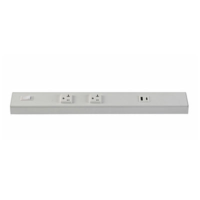 Westgate PSA - 18 - 2R - 1U - WH 18in Angled 2 - receptacle 1 Usb 20a Power Strip - White - Sonic Electric