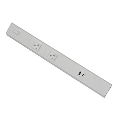 Westgate PSA-42-4R-2U-WH 42in Angled 4-receptacle 2 Usb 20a Power Strip - White