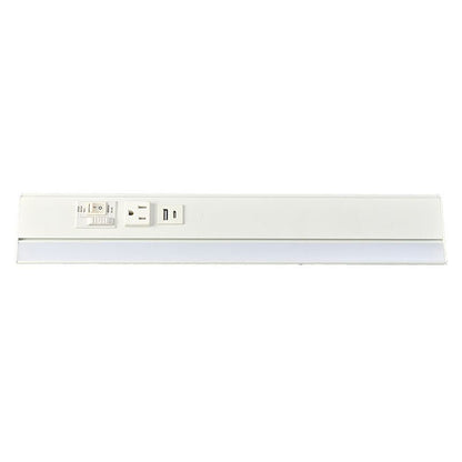 Westgate PSAL - 13 - 1R - MCT5 - WH 13in Angled 1 - rec Power Strip and Uc Light 20a 420lm Cr90 5cct - White - Sonic Electric