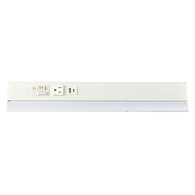 Westgate PSAL - 24 - 3R - MCT5 - WH 24in Angled 3 - rec Power Strip and Uc Light 20a 790lm Cr90 5cct - White - Sonic Electric