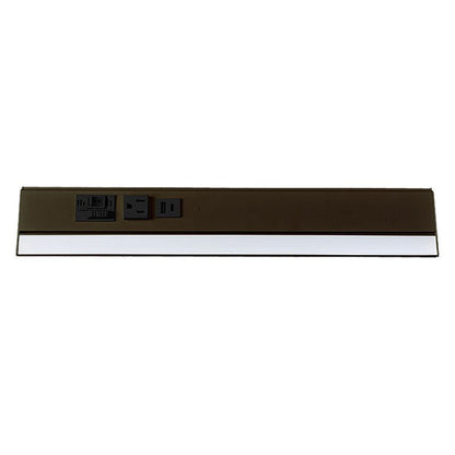 Westgate PSAL - 36 - 4R - MCT5 - BR 36in Angled 4 - rec Power Strip and Uc Light 20a 1050lm Cr90 5cct - Bronze - Sonic Electric