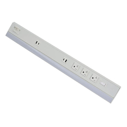 Westgate PSAL - 36 - 4R - MCT5 - WH 36in Angled 4 - rec Power Strip and Uc Light 20a 1050lm Cr90 5cct - White - Sonic Electric
