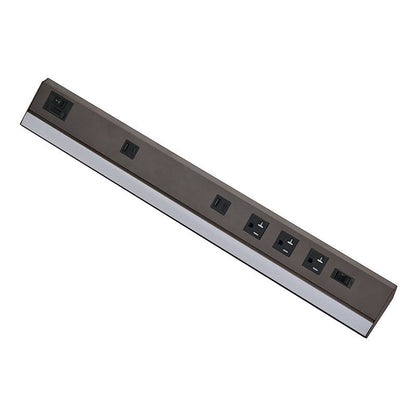 Westgate PSAL - 42 - 4R - MCT5 - BR 42in Angled 4 - rec Power Strip and Uc Light 20a 1275lm Cr90 5cct - Bronze - Sonic Electric
