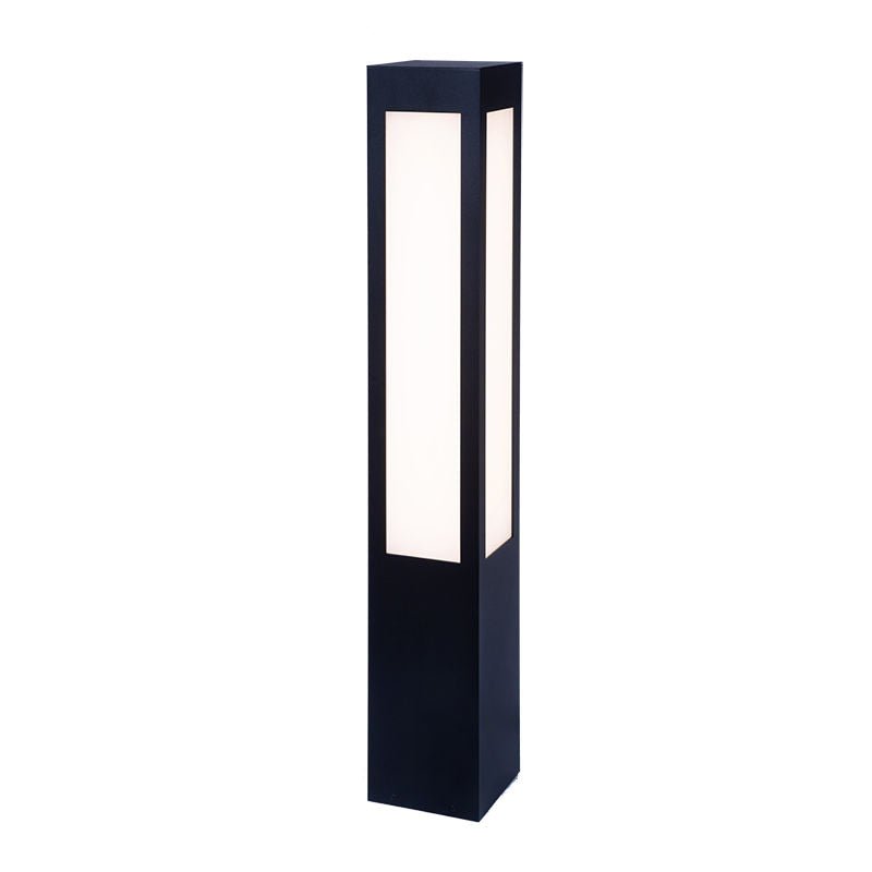 Westgate Square Bollard Long Lens, 10W/18W/25W, 3000K/4000K/5000K, Led Outdoor Light - Black - Sonic Electric