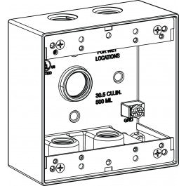 Westgate W2DB75-5, Westgate Two-Gang Boxes, 2-5/8" Deep. Multiple Sizes, Holes - Oil Rubbed Bronze