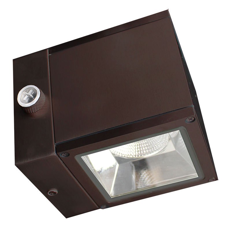 Westgate Up - Down Selectable Cube Wall Light, 18W, 5000K, Led Outdoor Light - Bronze - Sonic Electric