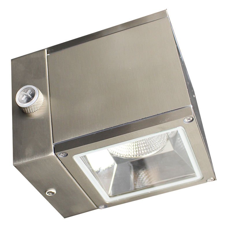 Westgate Up - Down Selectable Cube Wall Light, 18W, 5000K, Led Outdoor Light - Brushed Nickel - Sonic Electric