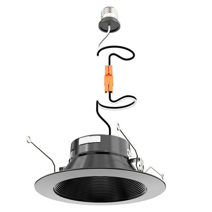 Westgate Westgate Signature Deep Baffle Retrofit Metal LED Recessed Trim Lights, 14W, 5000K, Led Retrofit Trim and Disk - Black - Sonic Electric