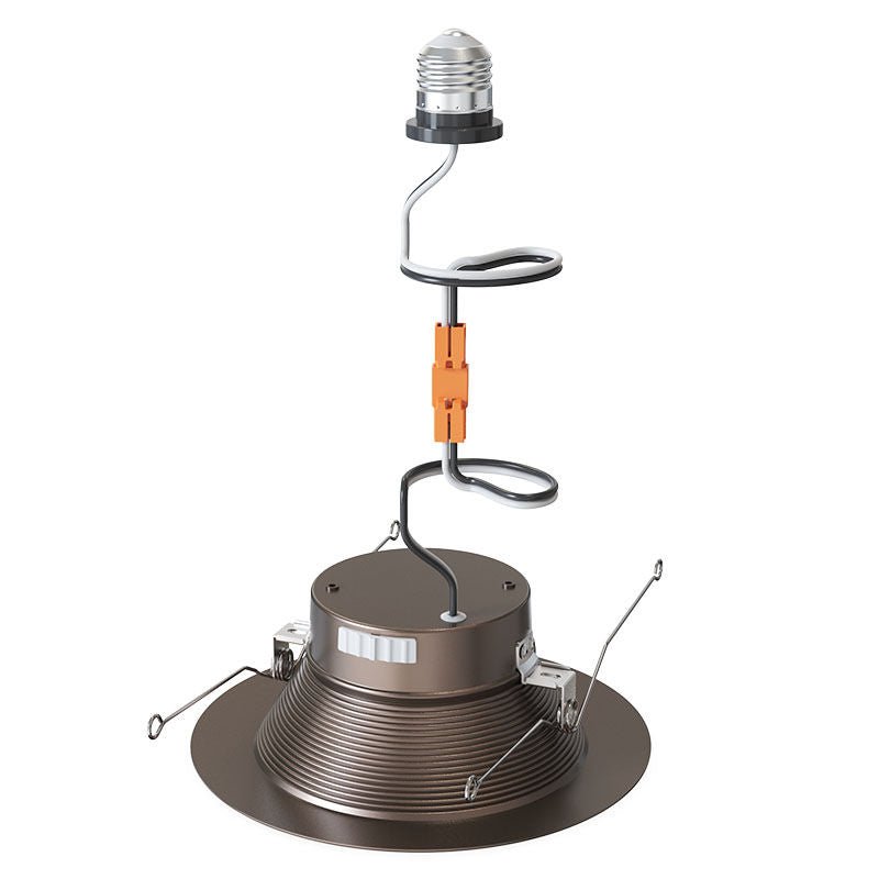 Westgate Westgate Signature Deep Baffle Retrofit Metal LED Recessed Trim Lights, 14W, 5000K, Led Retrofit Trim and Disk - Oil - rubbed bronze - Sonic Electric
