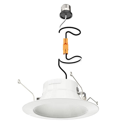 Westgate Signature Deep Baffle Retrofit Metal LED Recessed Trim Lights, 14W, 2700K/3000K/3500K/4000K/5000K, Led Retrofit Trim and Disk - White