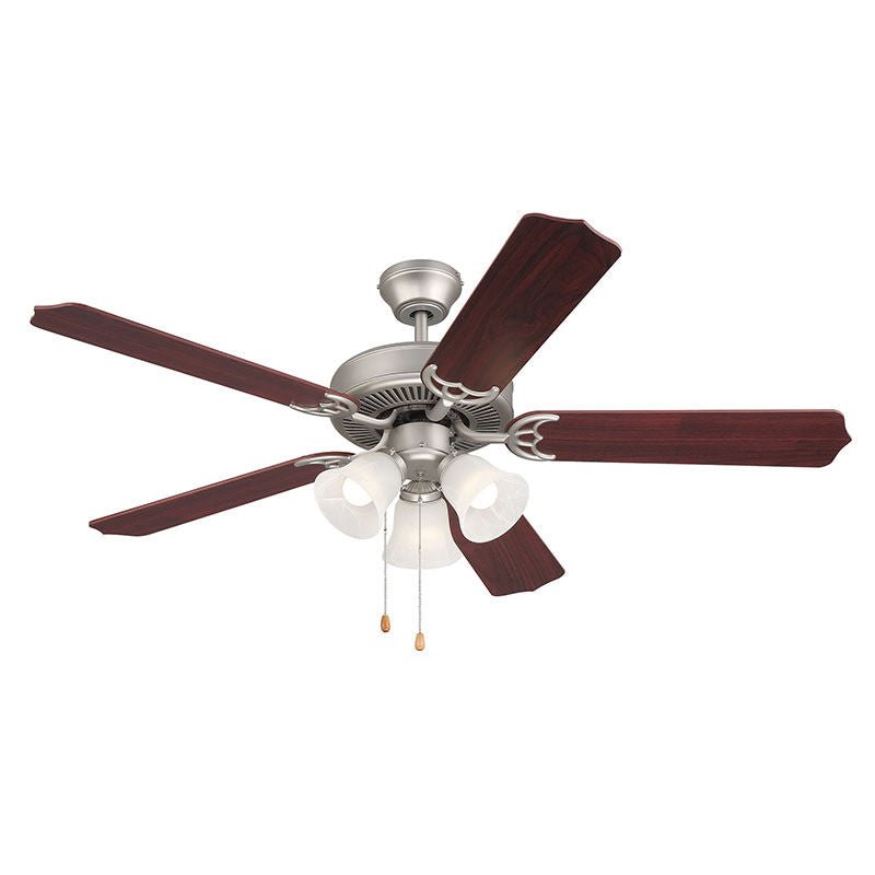 Westgate WFL - 103 - PC - 5B - 52 - BN - RWSO 52" Reversible Rosewood & Silver Oak MDF Finish 5 - Blade Ceiling Fan & Light, 7W x3, 30K - Sonic Electric