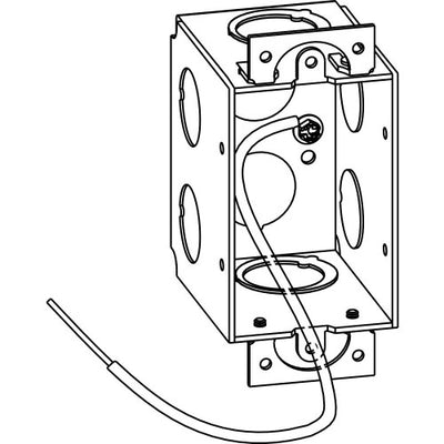 Orbit WMB-PT Wide T/G Old-Work Box 2-3/4" Deep, 2-MKO With 7" Pigtail - Galvanized