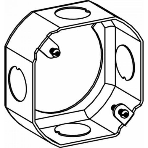 1-1/2” Deep, 3-1/2” Octagon (3O) Extension Ring Drawn With 1/2” KO - Sonic Electric