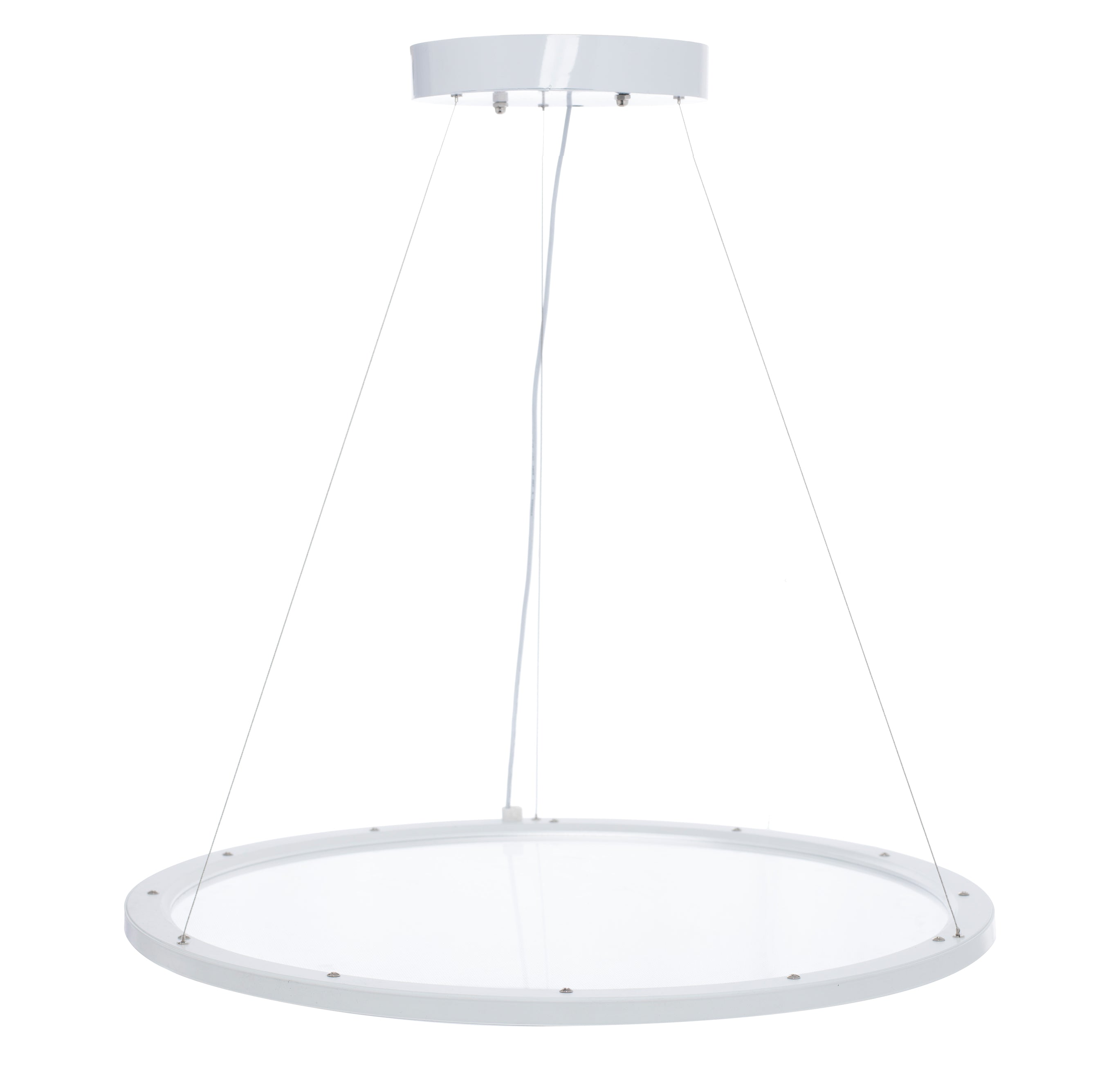 22" 40W CCT-Selectable Suspended Up/Down Clear Round LED Panel Light - Sonic Electric