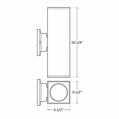 4" 12W 120V CCT-Adjustable Outdoor Square LED Cylinder Down Light - Multiple Finishes - Sonic Electric