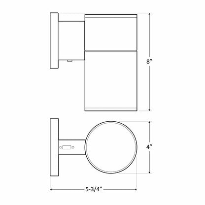 4" 15W 120V CCT-Adjustable Outdoor LED Cylinder Down Light - Multiple Finishes - Sonic Electric