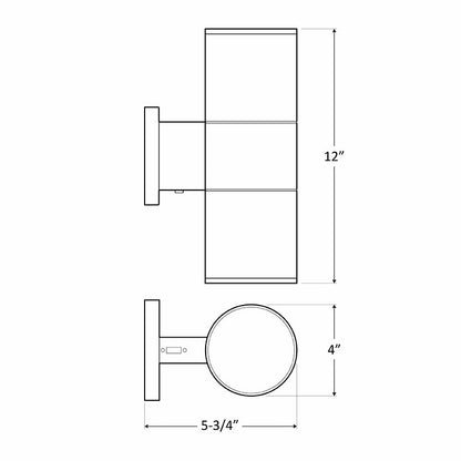 4" 30W 120V CCT-Adjustable Outdoor LED Cylinder Up/Down Light - Multiple Finishes - Sonic Electric