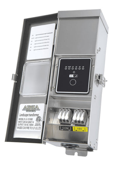 ABBA 100W 15V Digital Stainless Steel Transformer - Sonic Electric