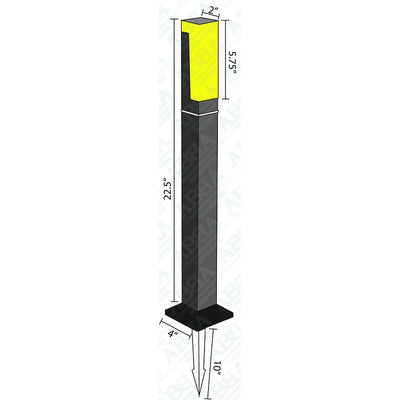 ABBA 10W 12V 23" Aluminum Square Top LED Path Light - 3000K, Warm White - Sonic Electric