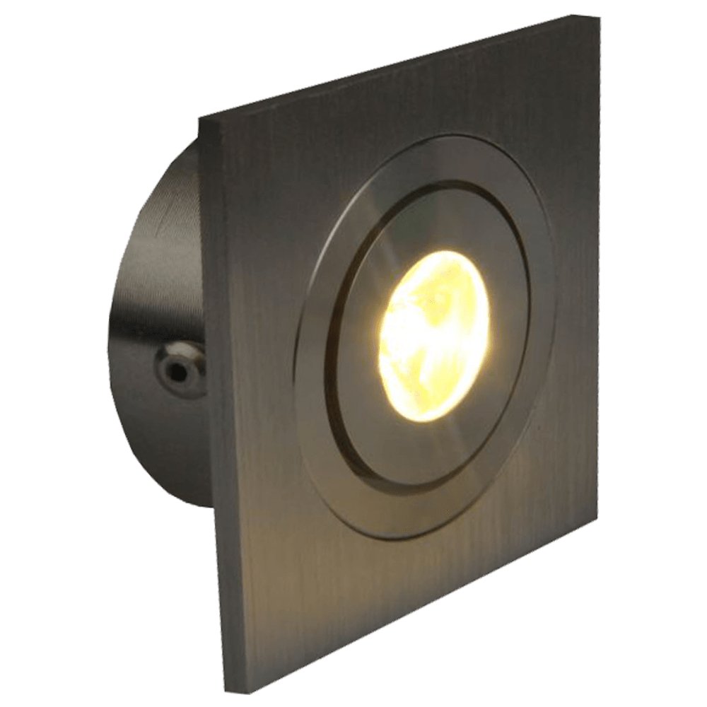 ABBA 12V 1.5W Aluminum Square LED Cabinet Downlight - Multiple Color Temperatures/Finishes - Sonic Electric