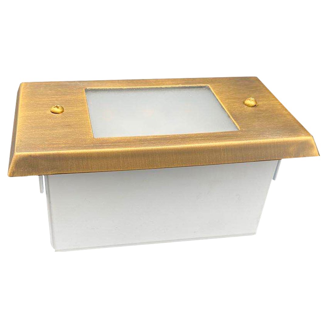 ABBA 12V 1.5W Natural Brass LED Surface Mount Step Light - 3000K, Warm White - Sonic Electric
